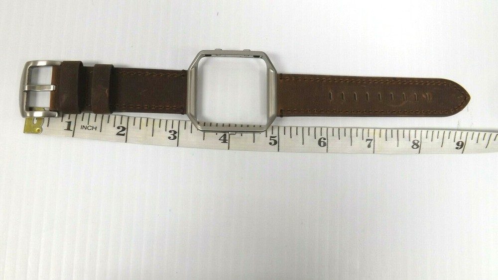 SWEES Leather Bands Compatible (Large: 6.2"- 8.2"|Retro Brown /SLIVER frame)