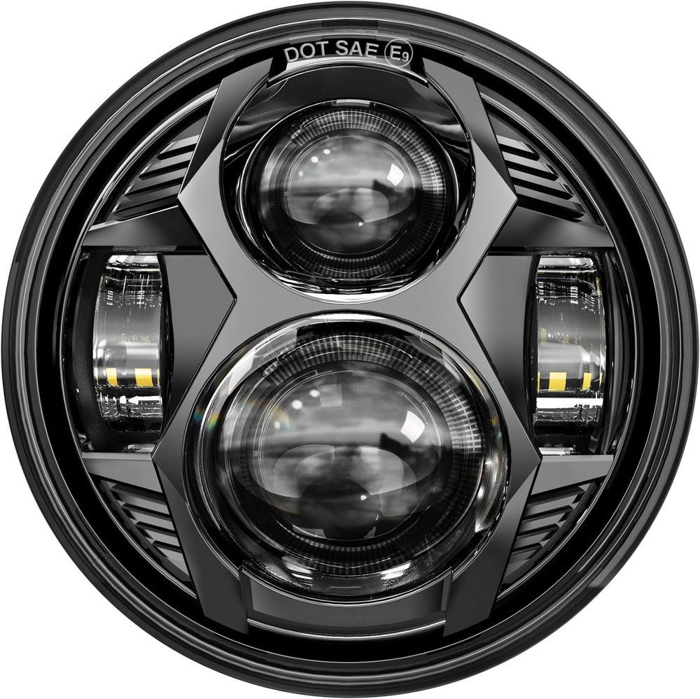 Round LED Headlight Compatible with Harley Motorcycle Models