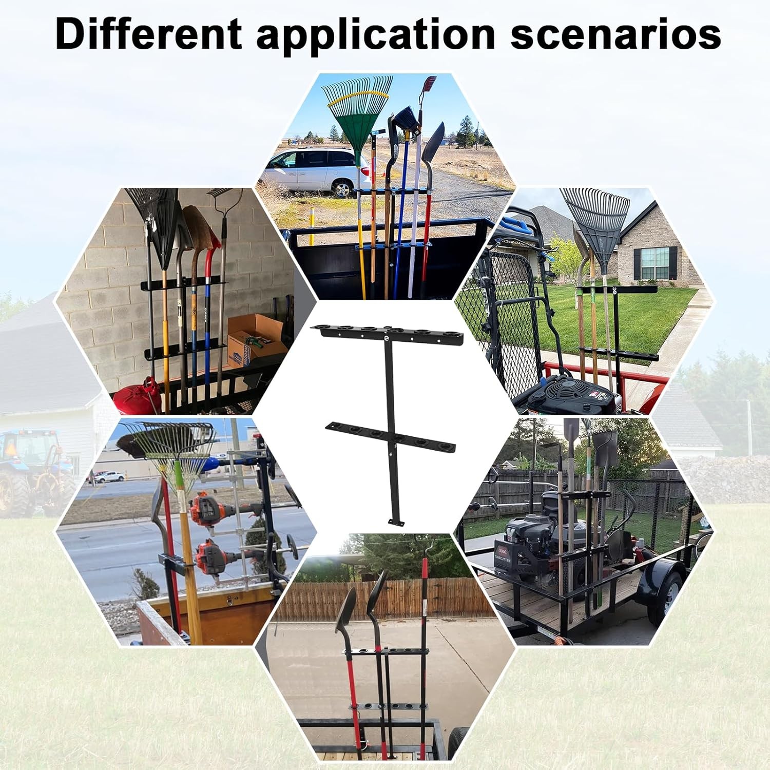 Soundforge Vertical Landscape Hand Tool Rack for Truck Trailers, Garage