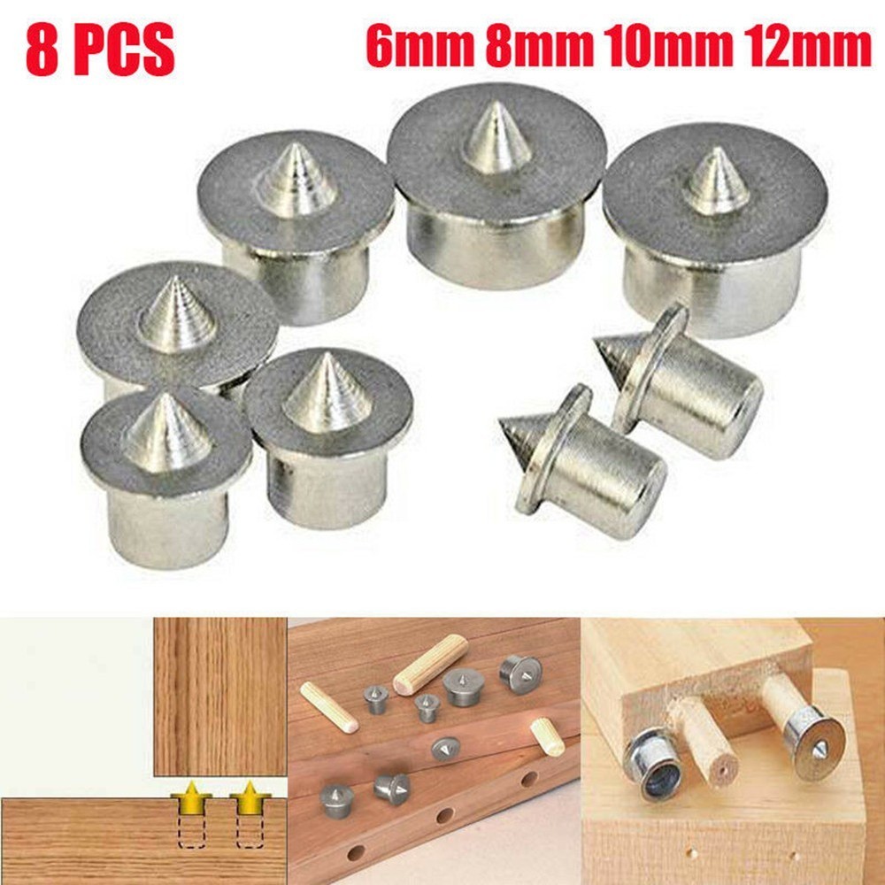 Dowel Centre Point Marker Hole Chrome plating Solid 8mm 12mm Points Pin Wood