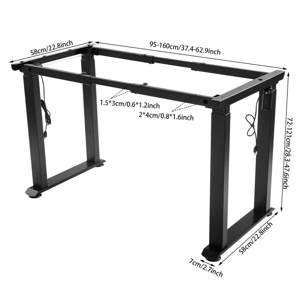 4-Leg Standing Desk Frame Dual Motor Adjustable Computer Desk Rack Workstation
