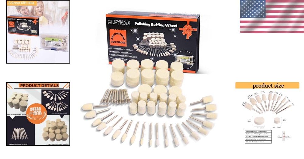 100PCS Dremel Polishing Wheels Set - Versatile Buffing Kit for Precision Fini...