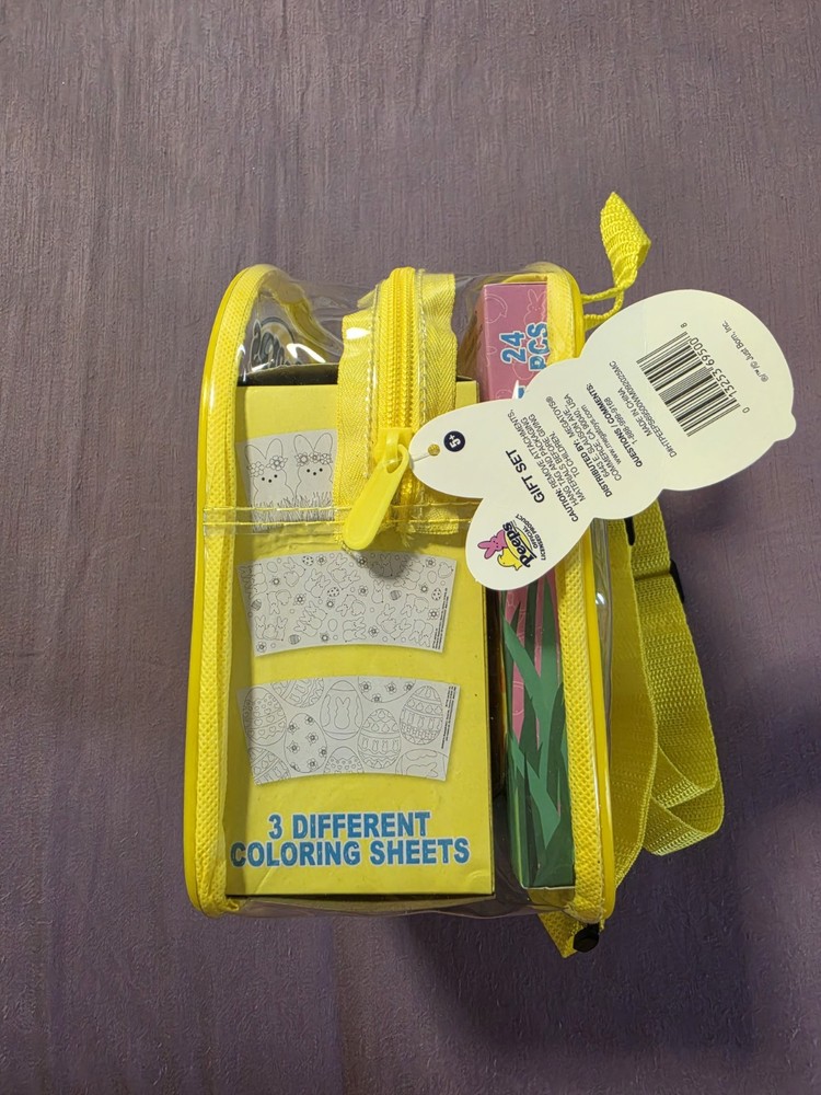 Peeps Easter Backpack Prefilled Gift Set w/Stickers Coloring Cup Pencils Puzzle