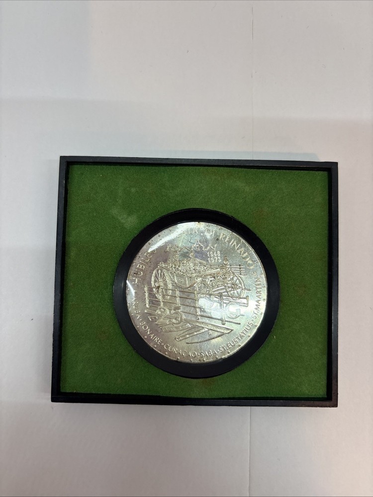 1973 Netherlands Antilles- .925 Silver 25 Gulden