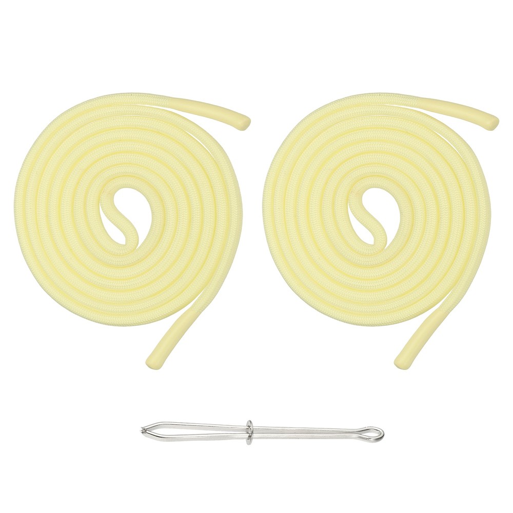2pcs 53inch Drawstring Cords Hoodie String with Easy Threader, Warm Yellow
