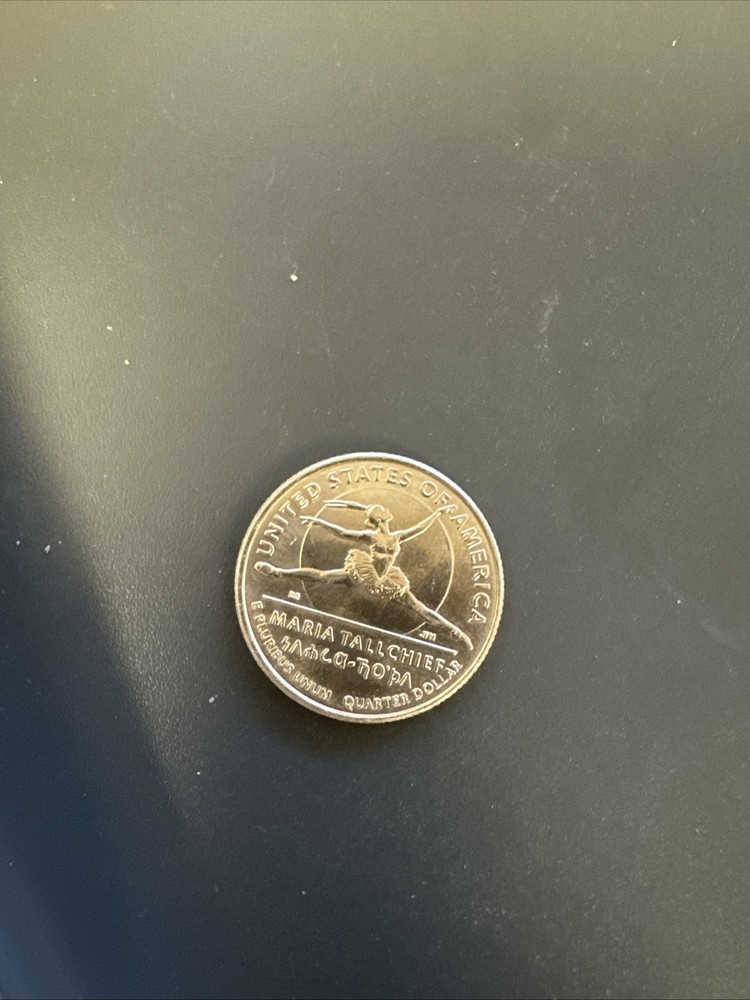 Rare MARIA TALLCHIEF Quarter 2023 D mint Error Coin Reading "In Cod We Trust"