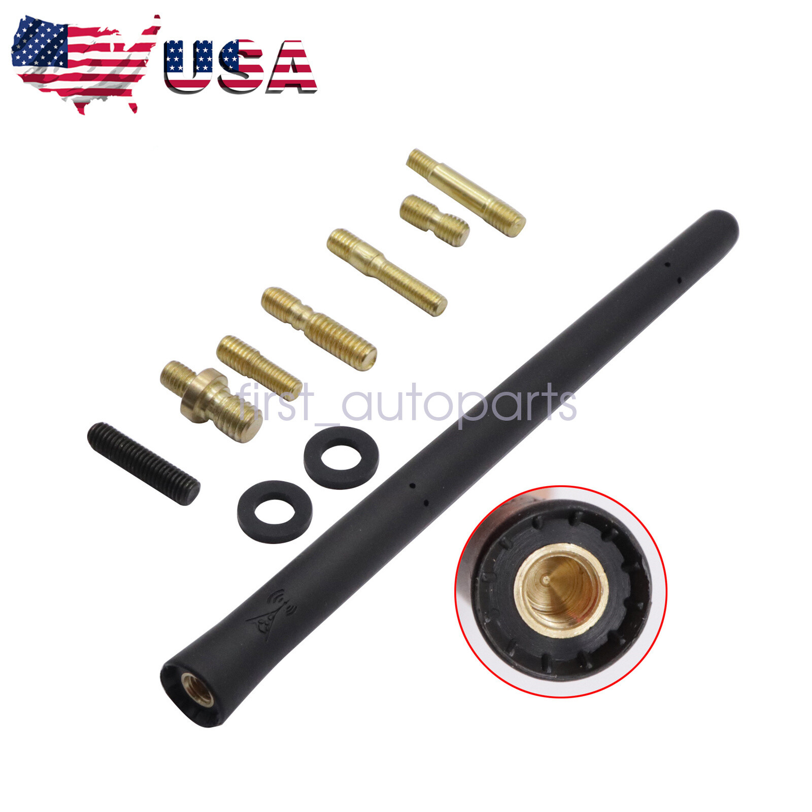 7" Universal Short Car Auto Antenna AM/FM Radio Aerial Whip Black