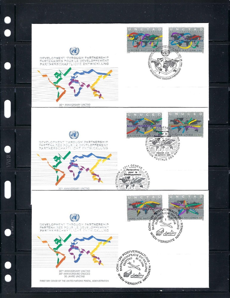 1994 UNCTAD FDC's (Combos)- All Three Offices - (779)