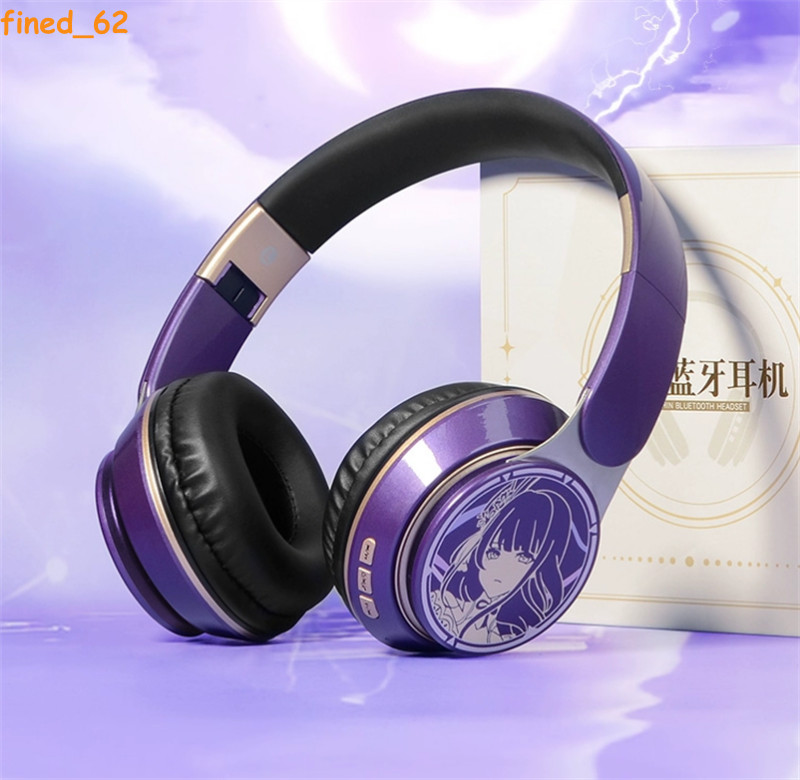 Genshin Impact Raiden Shogun Wireless Bluetooth Headset Foldable Headphones Gift