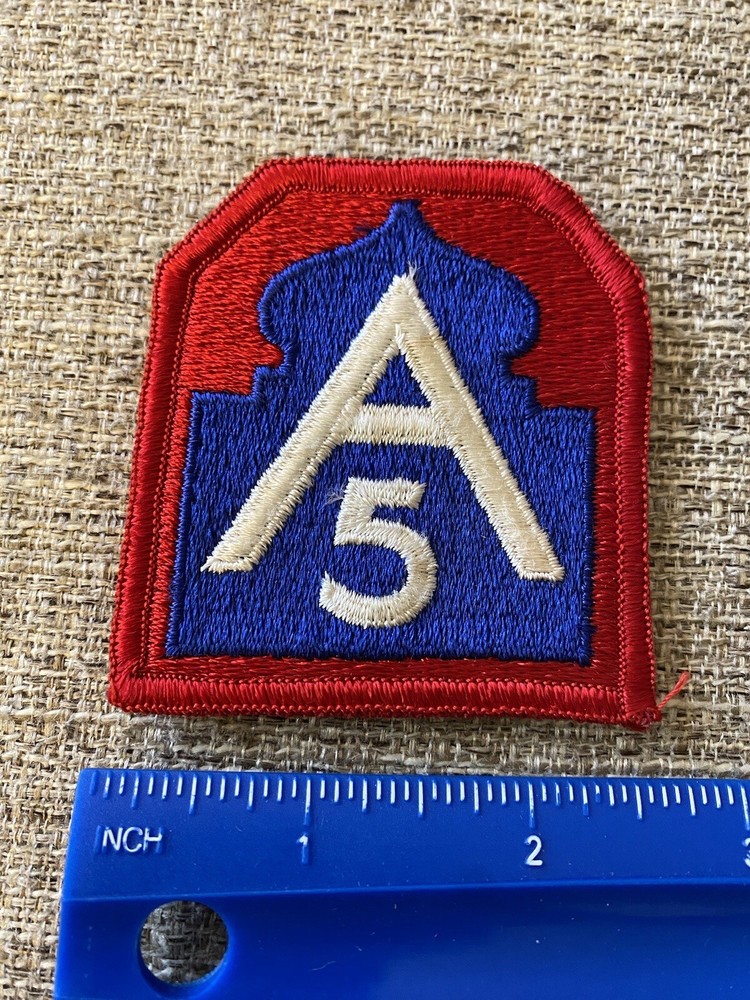 US Army 5th Army Patch Red White Blue A INV4455