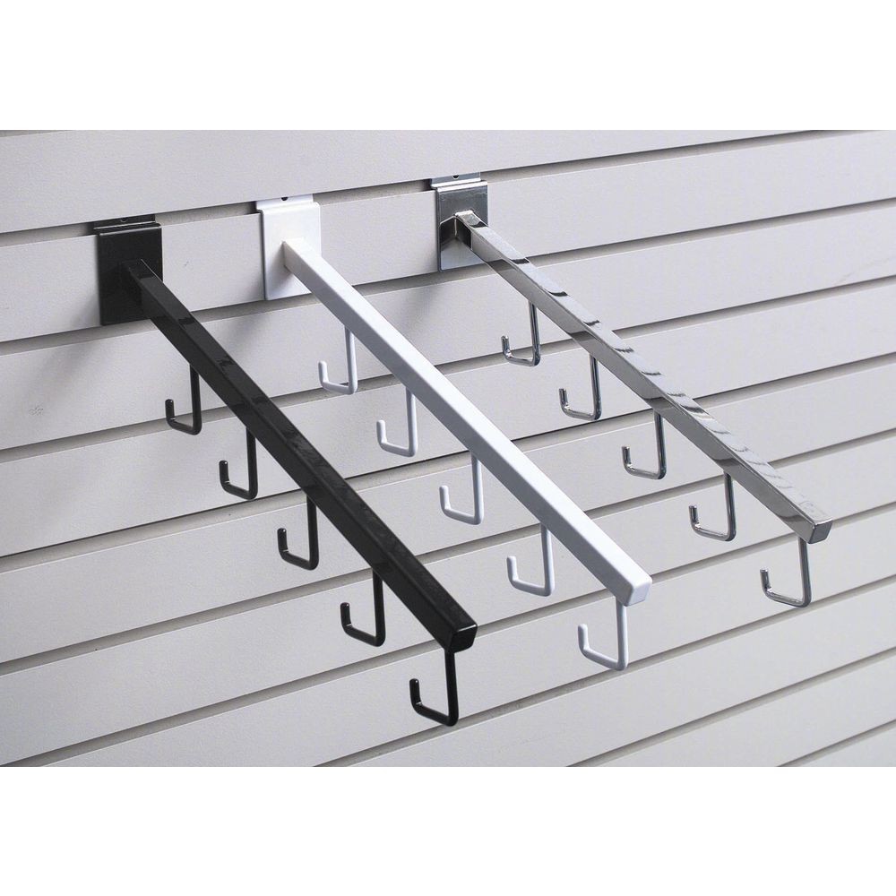 Slatwall Waterfall Faceout with 5 Hooks, Black