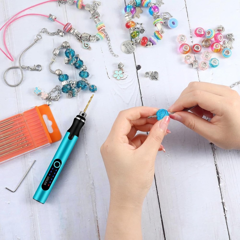 Cordless Mini Drill Pen 3 Speed USB Rechargeable Micro Drill Kit 10 Bits DIY