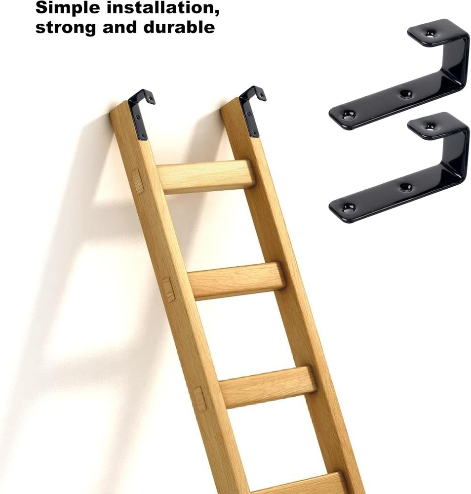 Rust-Resistant Black PVC Bunk Bed Ladder Hooks - Easy Installation Included