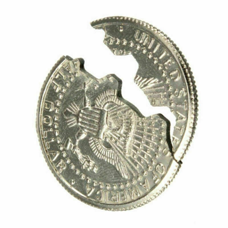 Creative Mouth Close-Up Magic Bite Out Quarter Magic Trick & Restored Half