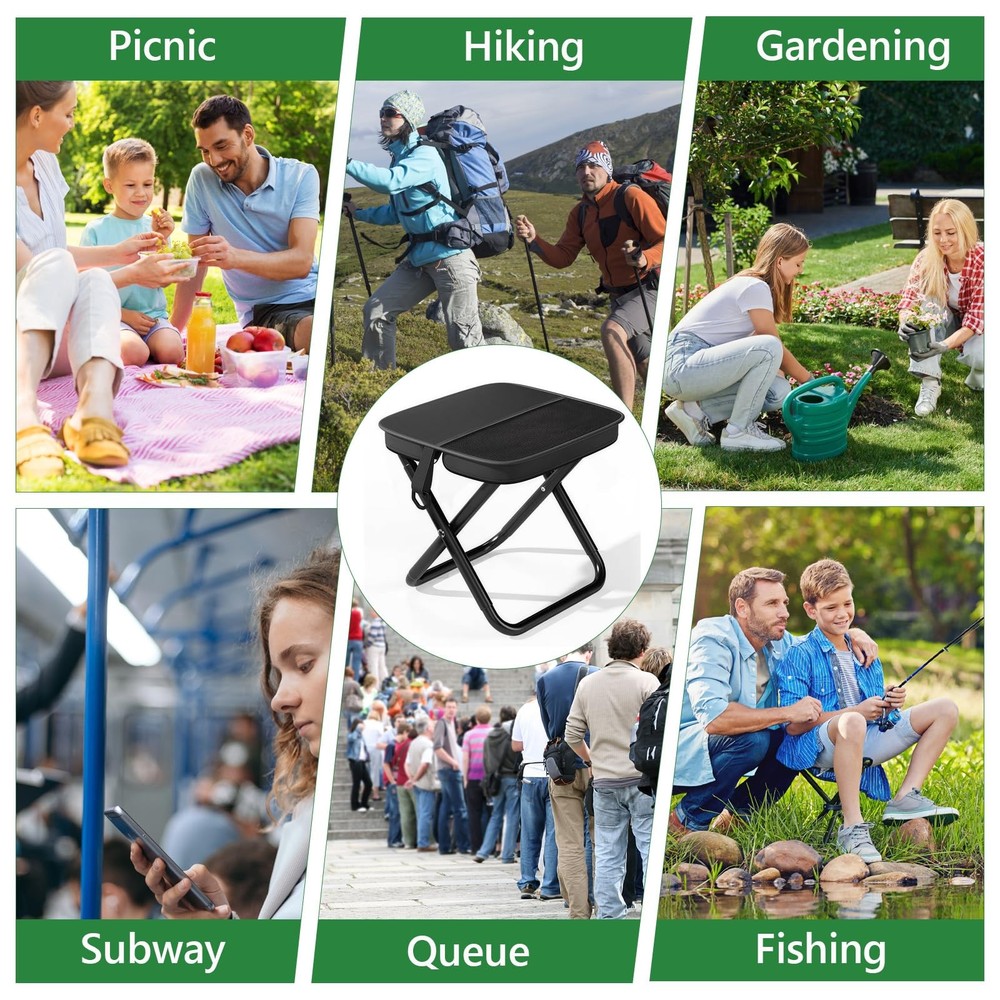 Folding Camping Stool - Lightweight Portable Collapsible Stool Compact Foldab...