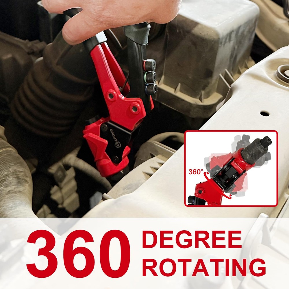 2 in 1 Rivet Nut Tool, Rivet Gun, 360° Swivel Head Multi-Application Tool with 4