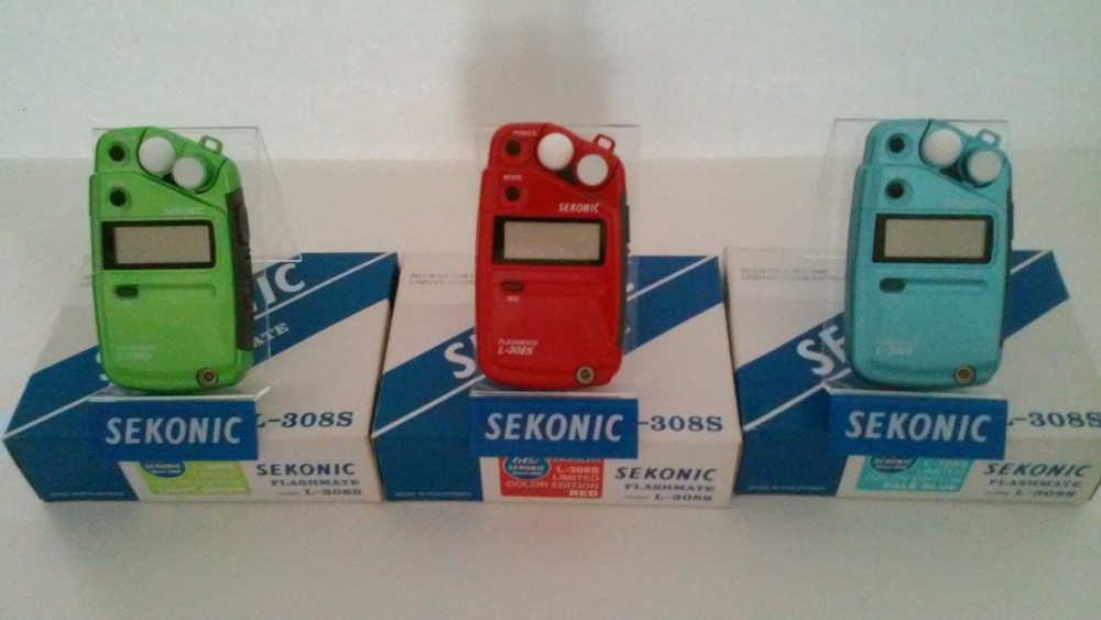 Sekonic 308S DISPLAY SAMPLES LIGHT METER (ALL 3 LIMITED COLORS SAMPLES ) RARE !!