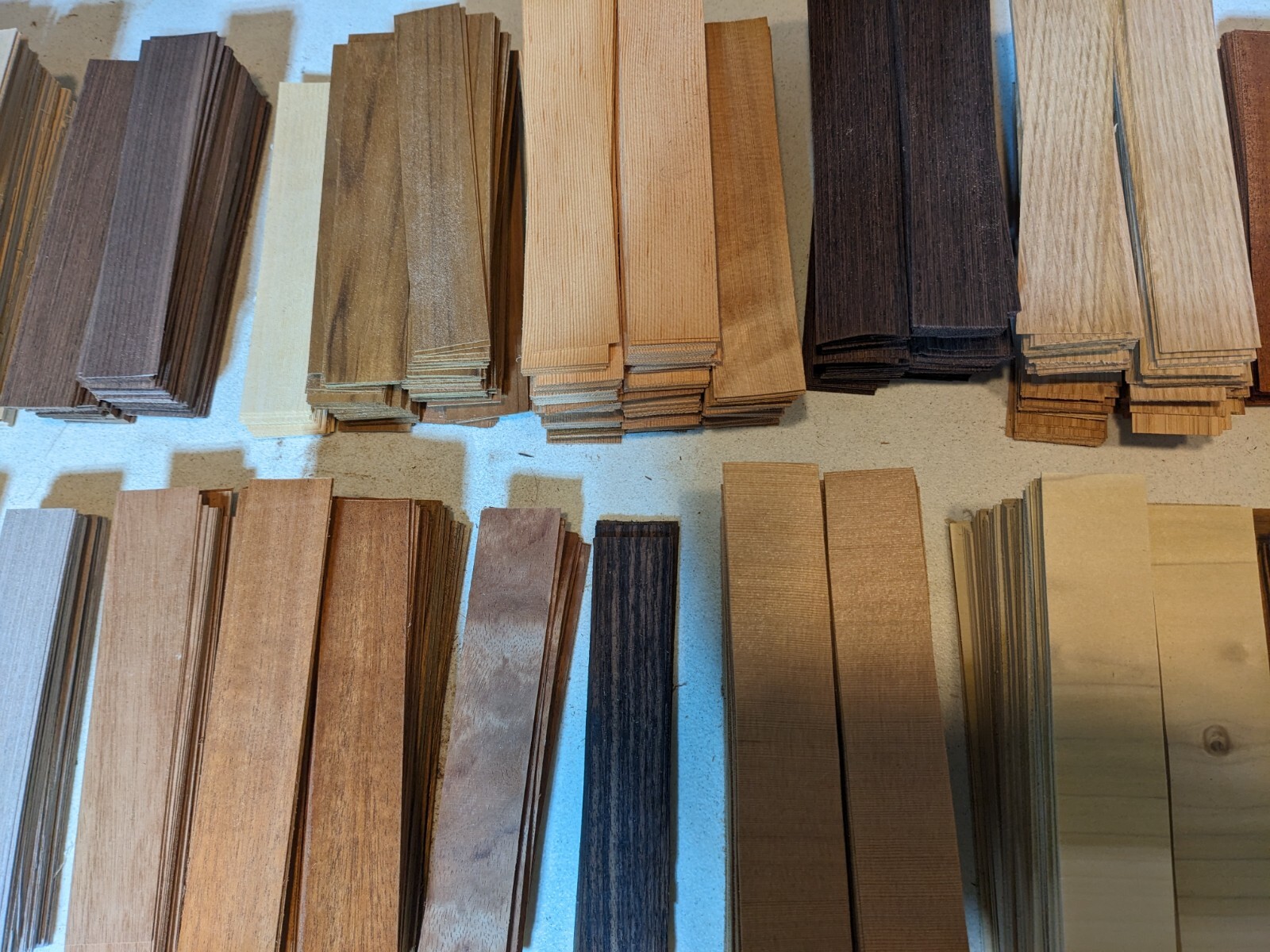 Fingerboard skateboard veneer approx 225pcs 8" x 1.5" approx.2/5 crosscut   IC10