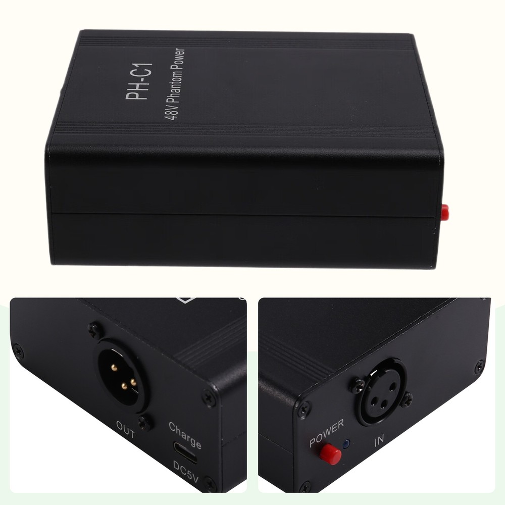 -C1 Microphone Preamp 48V Phantom Compact High Gain Microphone Booster1822