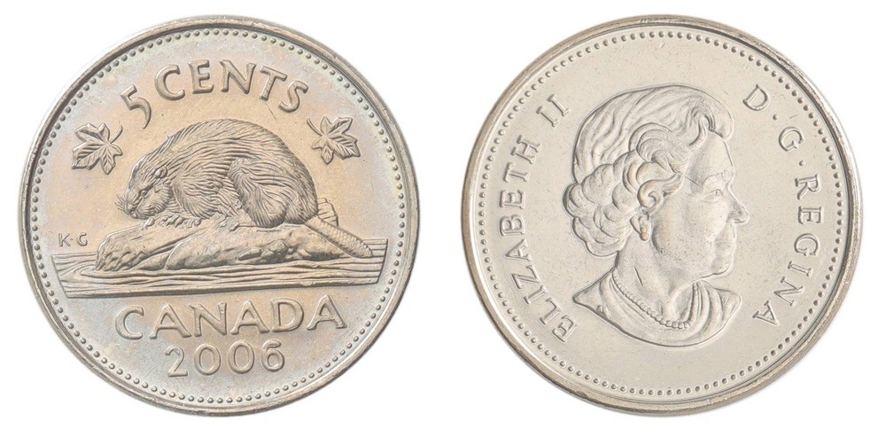 Canada 5 Cents, 2006, KM #491b, Mint