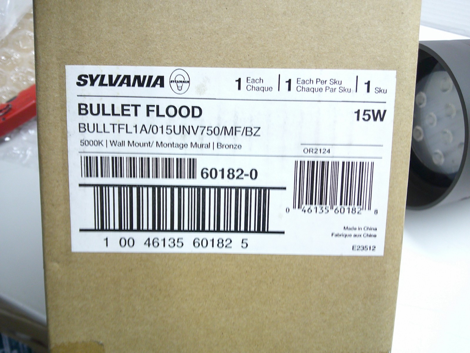 Sylvania LED Bullet Flood Light Fixture 60182 BULLTFL1A/015UNV750/MF/BZ