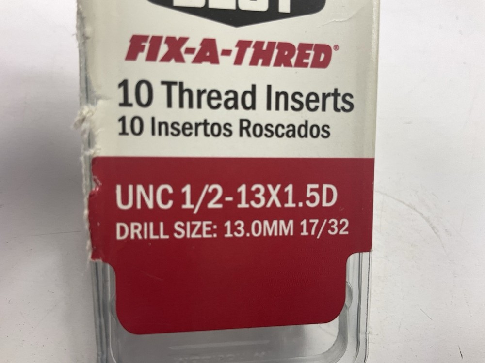 Mechanics Best TR25611 1/2 Inch Fix-A-Thread Inserts - 10 / Pack