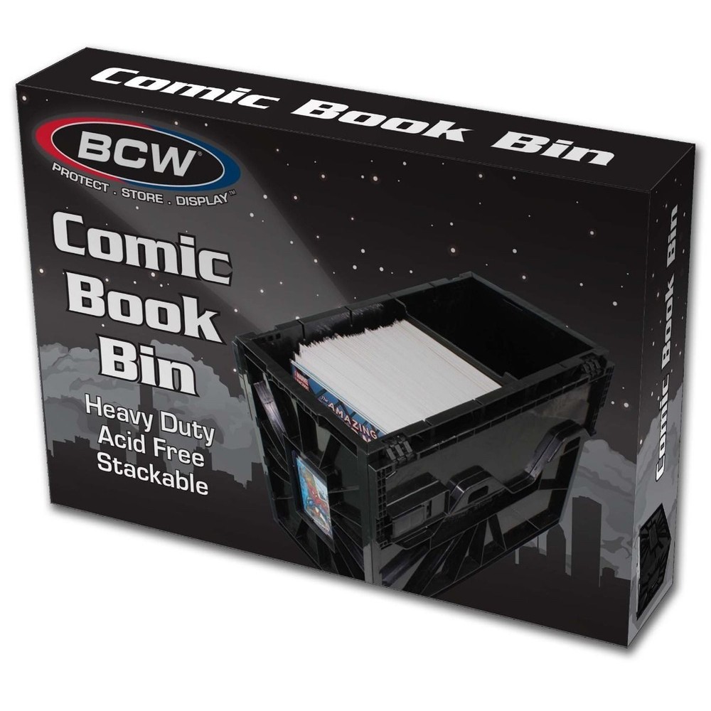 BCW Comic Book Bin Heavy Duty Plastic Box Stackable Holds 150 Bagged in YELLOW
