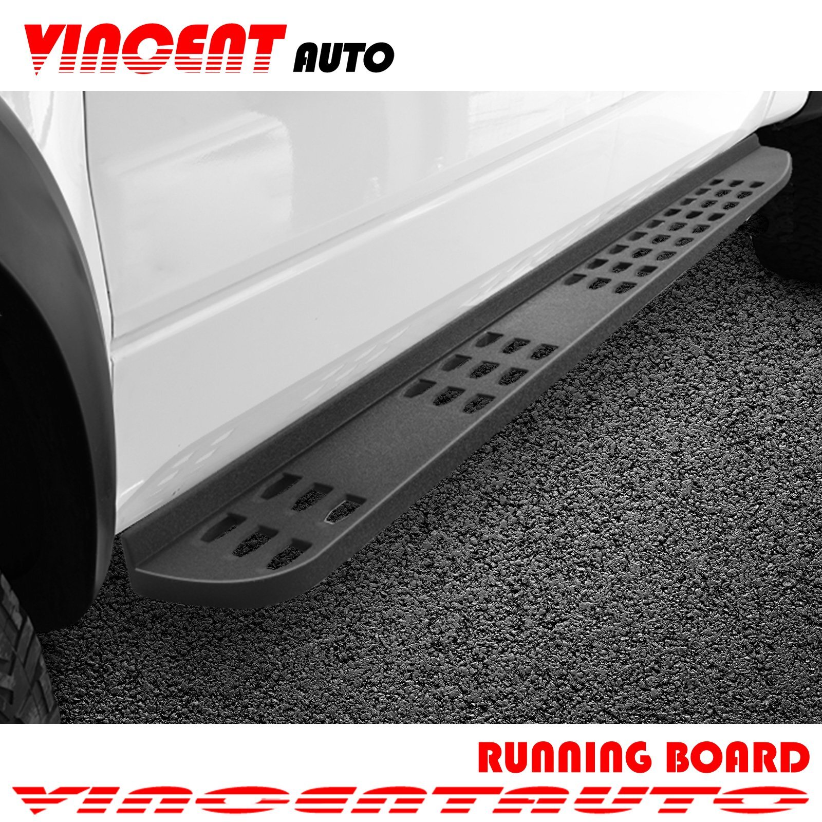 7" Black Raptor Bar Fit 15-24 FORD F-150 Super Crew Cab Side Step Running Board