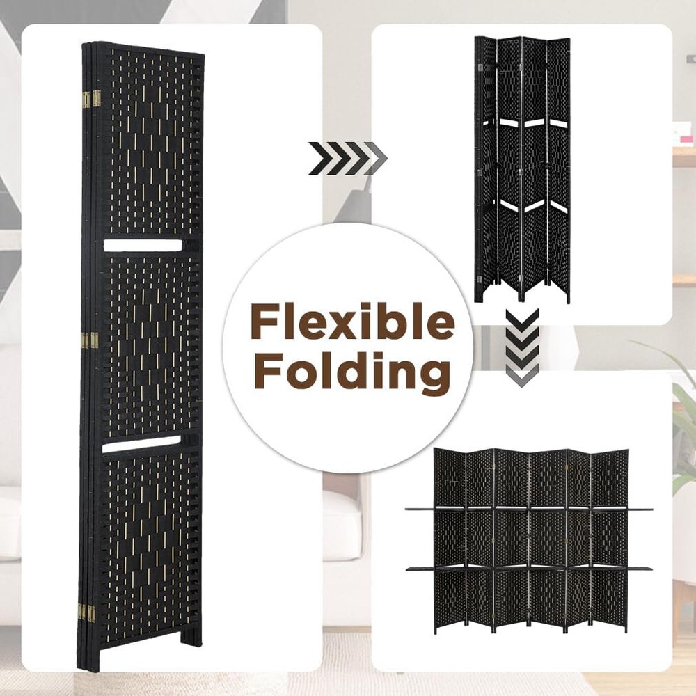 Room Divider 6 Panel Room Screen Divider Wooden Screen Folding Partition Screen
