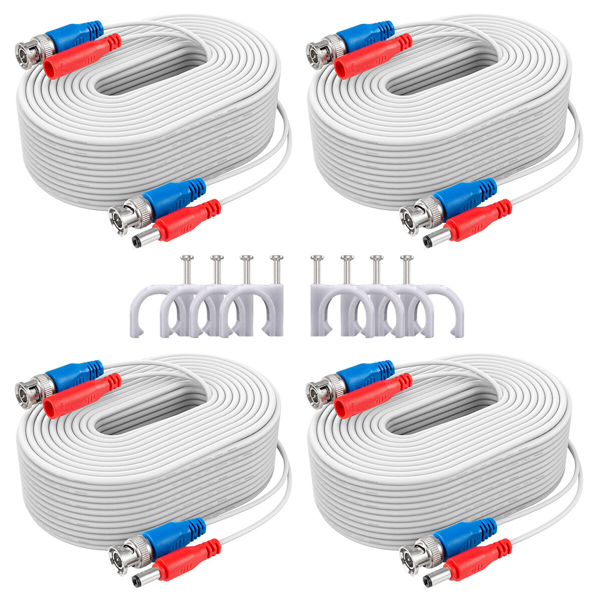 ANNKE 4x 100ft 30m Security Camera Video Power Cable BNC RCA CCTV Extension Cord