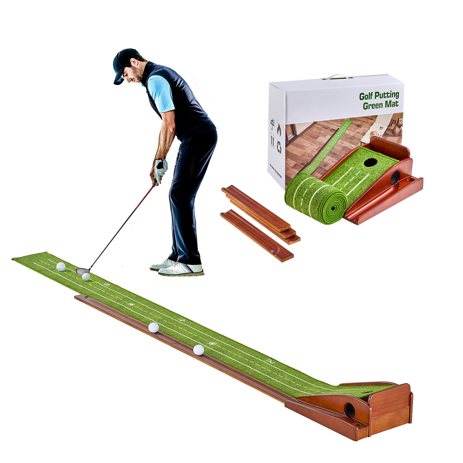 Uimoso Golf Putting Mat Indoor Golf Putting Green Golf Training Practice Aid
