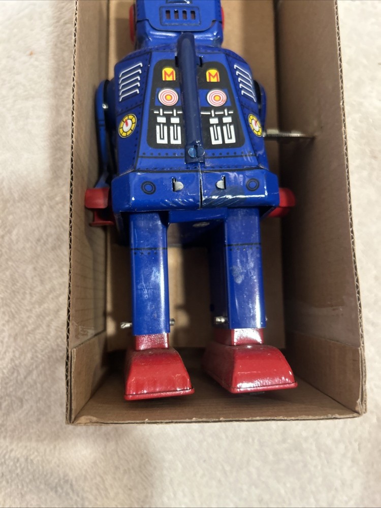 Space Robot Key Wound Motor MIB Vintage Blue