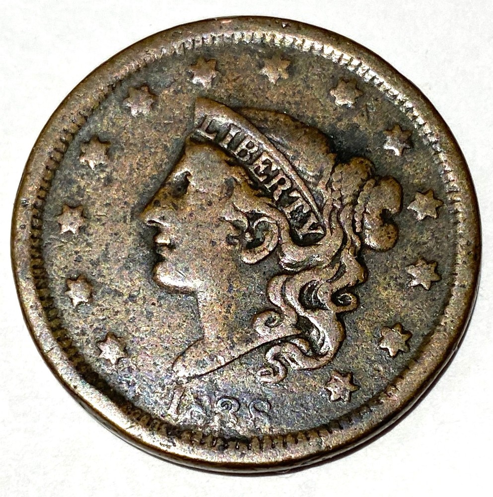 1838 Large Cent  Nice Looking  FINE #1