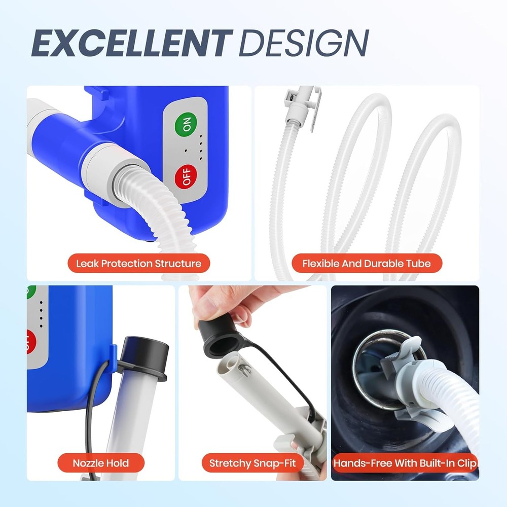 Fuel Transfer Pump Electric With Auto-Stop Sensor Leak Protection, Blue