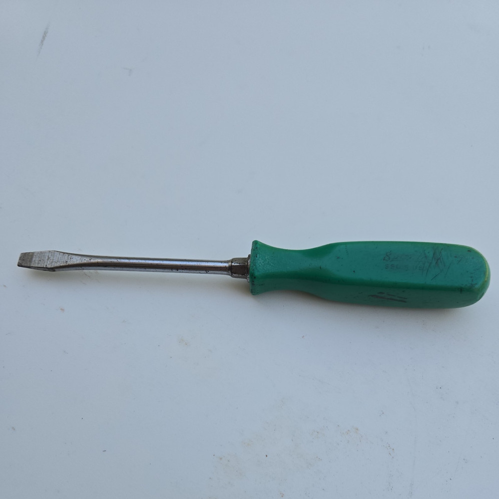 Snap-On Flat Screwdriver SSD4 1/4" Slotted Tip Green Handle