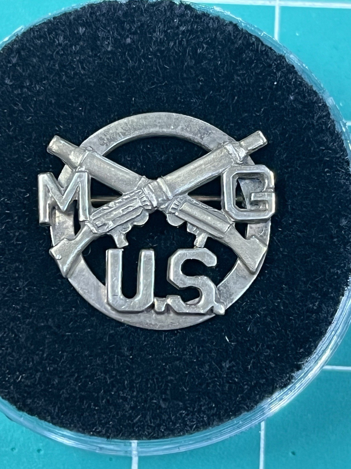 WW1 Era US Infantry MG Machine Gun Sweetheart Homefront Pin Sterling