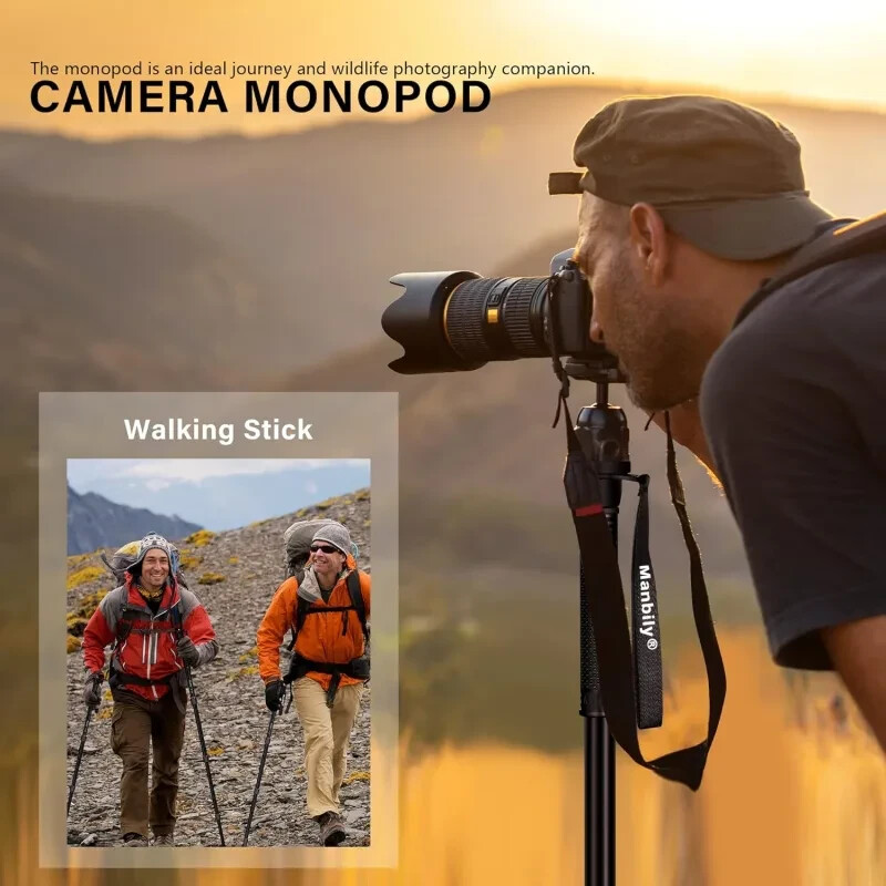 Manbily Camera Monopod, E-222 (Red&Black）Camera Monopod