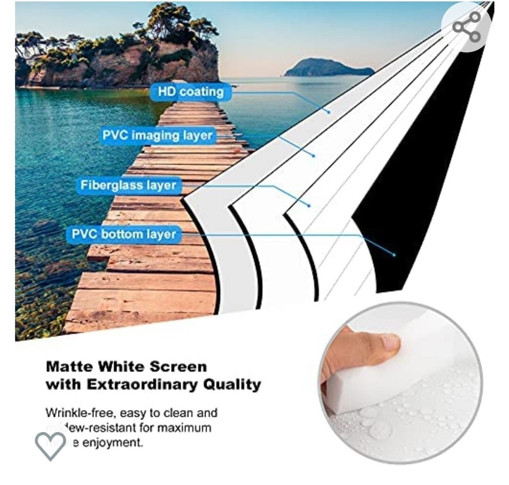 Meauro Projector Screen, 84 Inch 16:9 HD