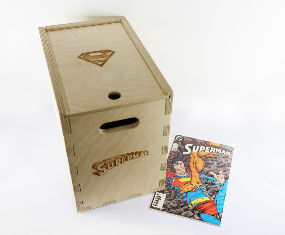 Superman Action Comics Timber Comic Storage Box *Comics Not Included
