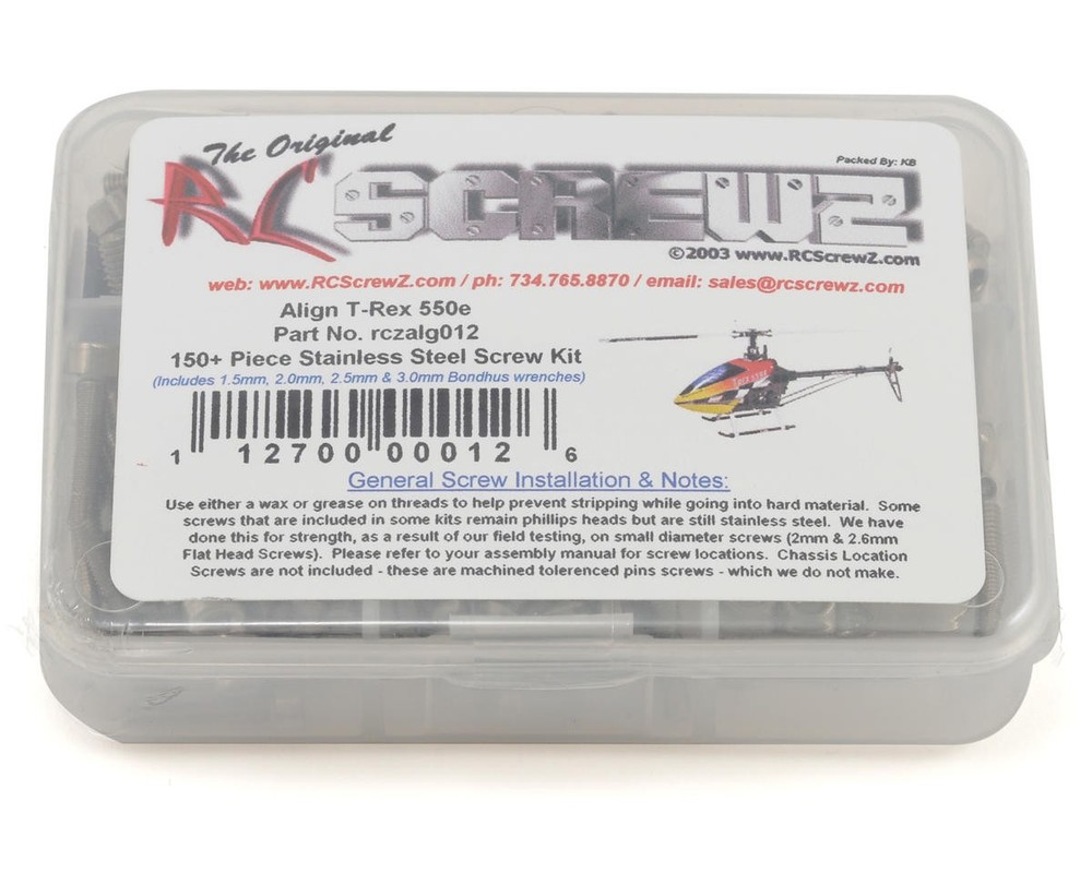 RC Screwz Screw Set: Align 550e [RCZALG012]
