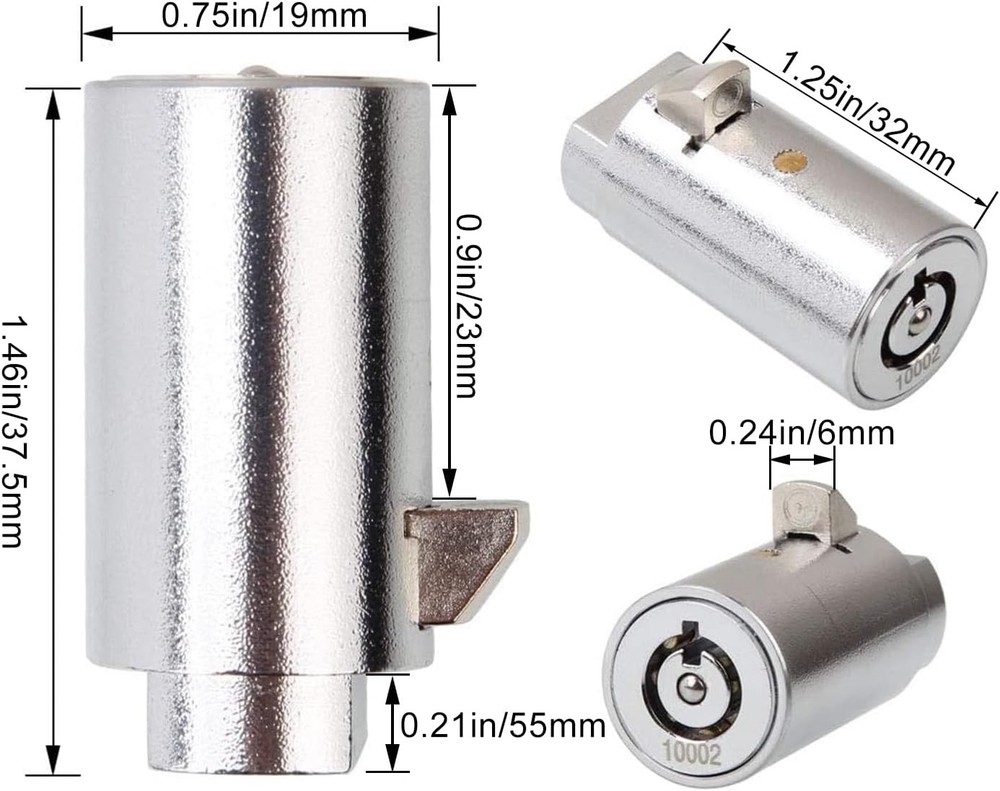 High Security Vending Machine Lock and Key, 2-Pack Soda Machine Lock for Coke Ma