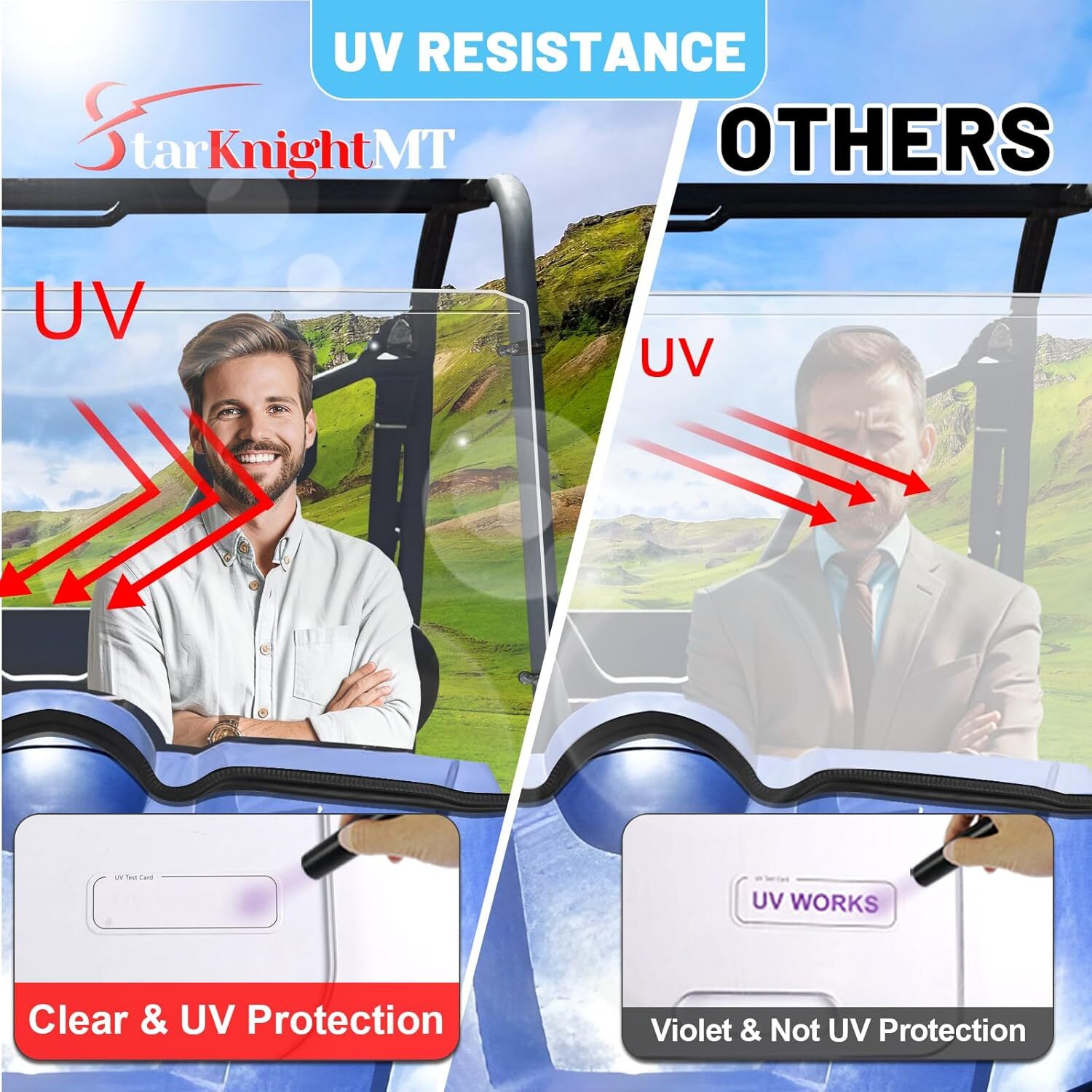 Full Front Windshield Scratch Resistance For Yamaha Rhino 450 660 700 2004-2013