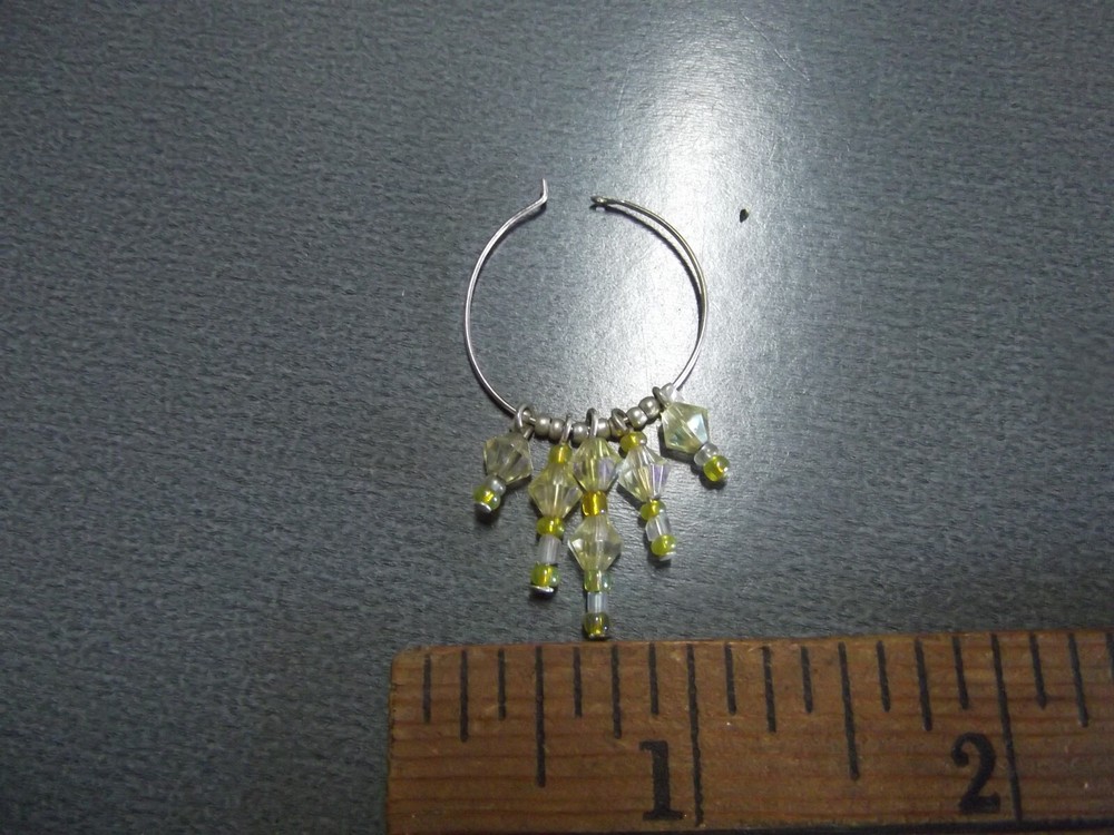 1 Pair Old 1"in Yellow Acrylic Loop Danglers