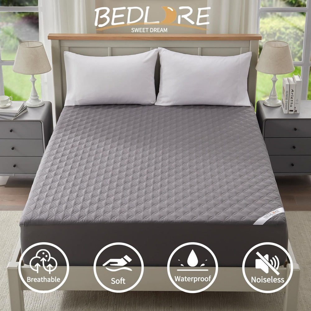 2 Pack Waterproof Mattress Protector Full Size Mattress Pad with Deep Pocket ...
