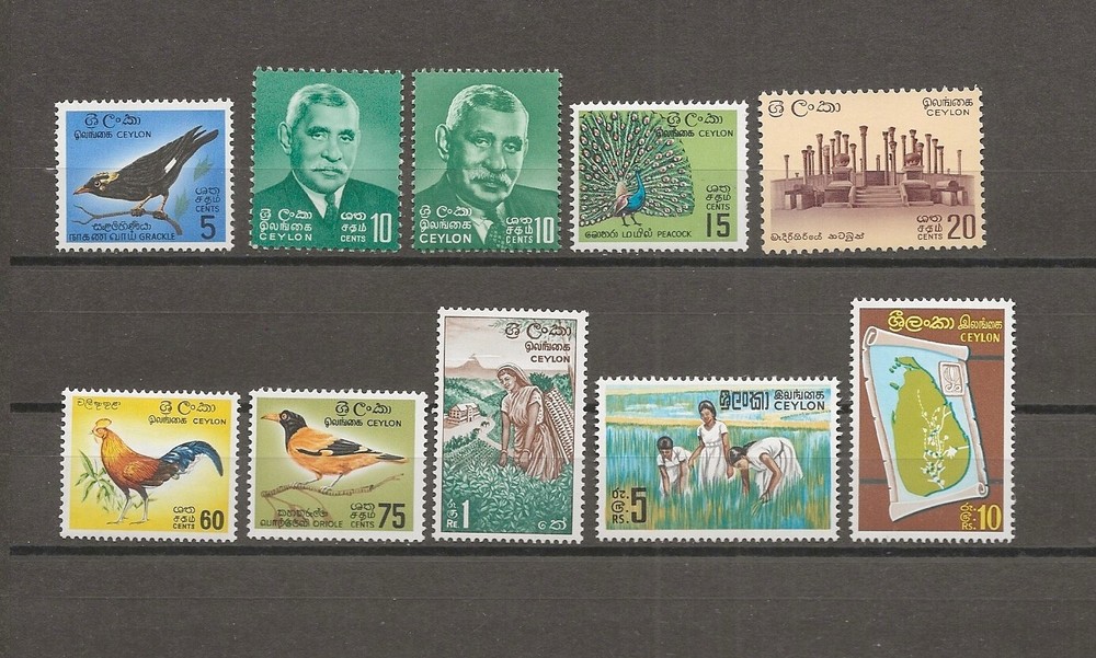 CEYLON 1964/72 SG 485/500 MNH