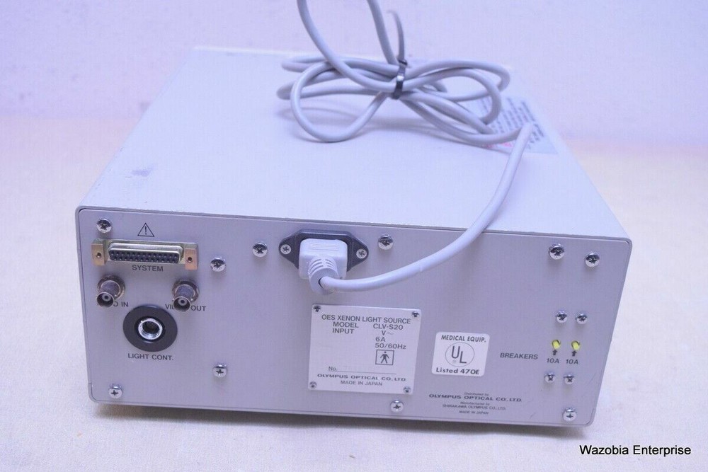 OLYMPUS MODEL CLV-S20 ENDOSCOPY LIGHT SOURCE