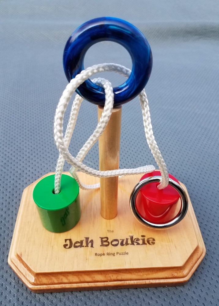 The Jah Boukie Rope Ring Puzzle - 7" base with Cylinders