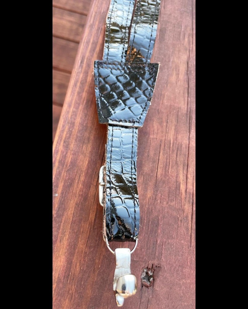 Black Leather Vihuela / Guitar Strap