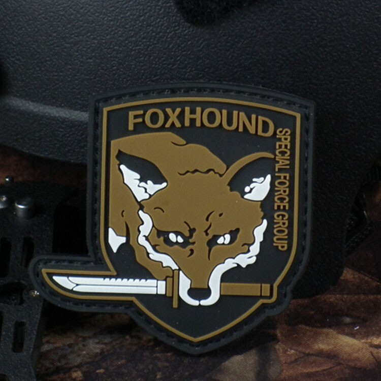 5Pcs 3D Pvc FOX HOUND Metal Gear Solid Specia Force Group Rubber Hook Loop Patch