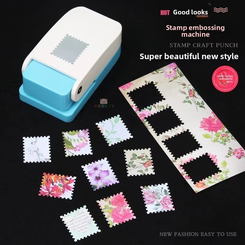 0.8inch Rectangle Postage Stamp Punch Stamp Shape Embossing Machine DIY Crafting